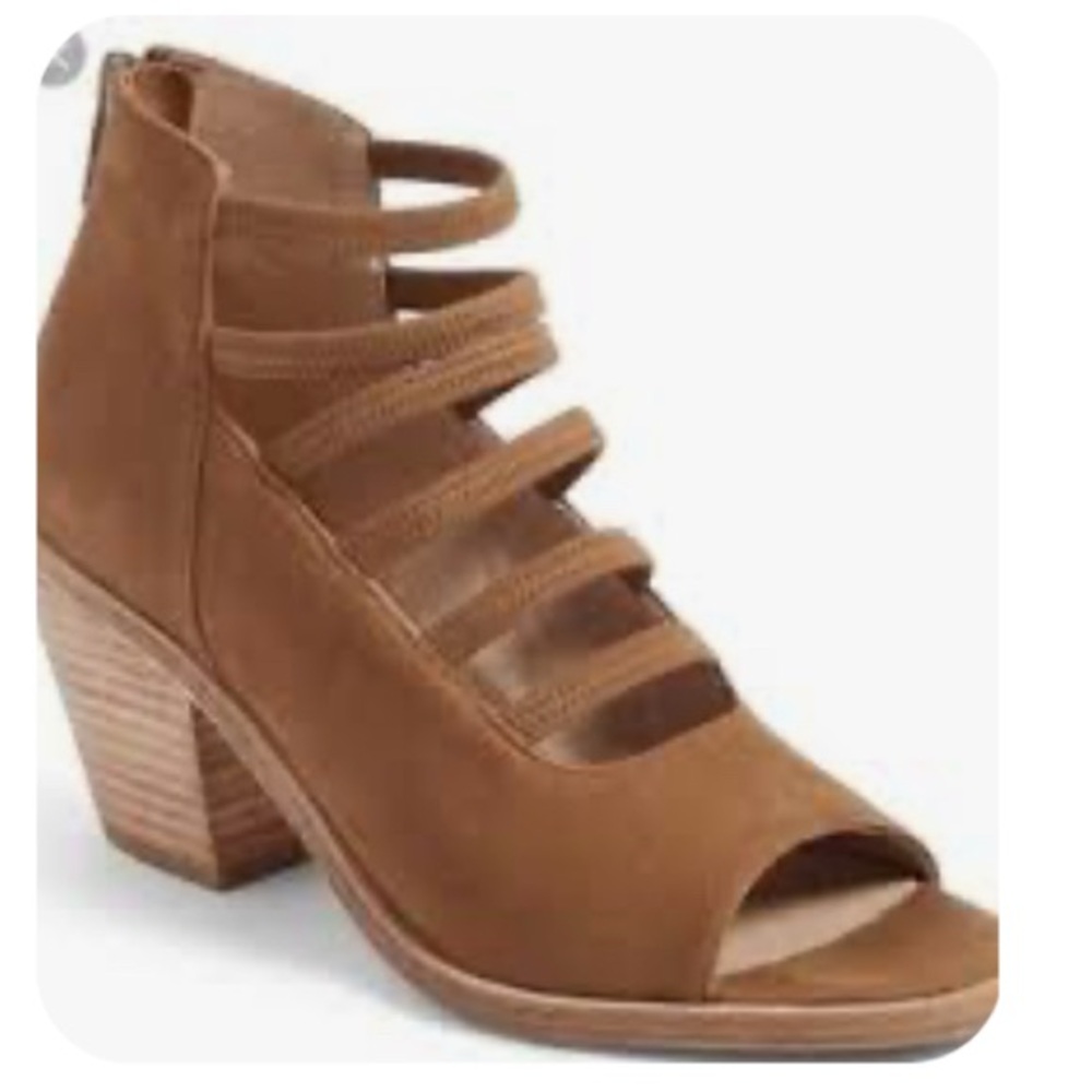 Eileen Fisher James Brown Block Strappy Heeled Boots size 7.5